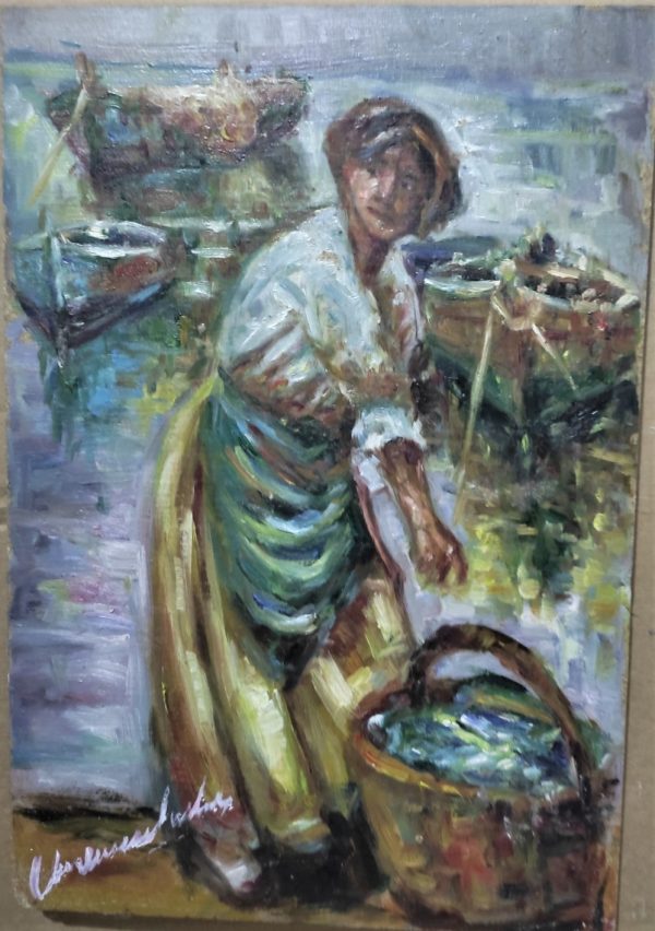 MUJER EN LA COSTA 32 X 22 X 2 CRISTIANERMO