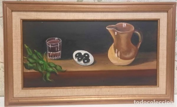 OLEO SOBRE TABLA BODEGON 61 X 37