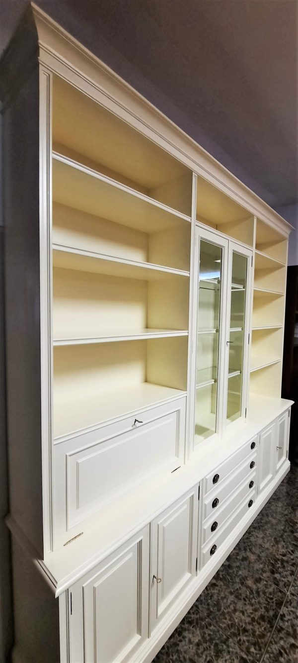 LIBRERIA LACADA MARFIL INGLESA 253 X 42 X 236